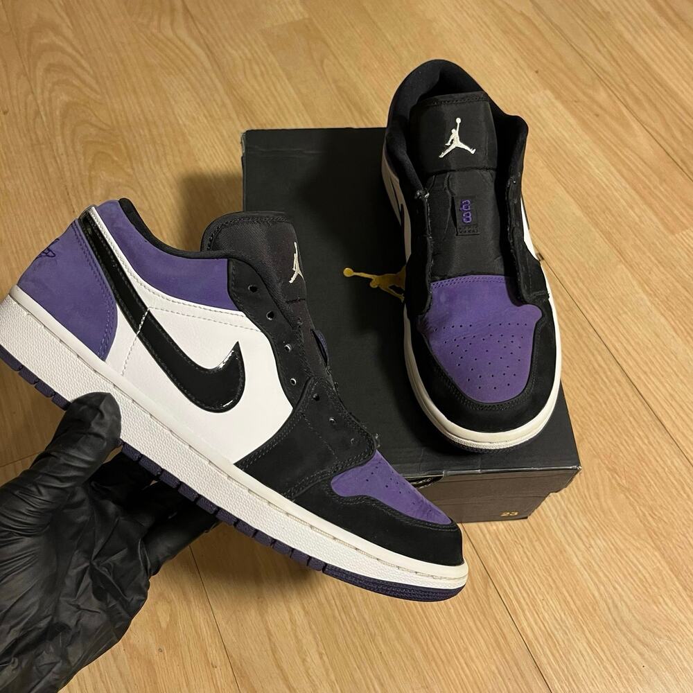 Size 8.5 - Air Jordan 1 Low Court Purple OG Men's 553558-125 RARE
